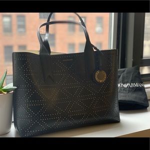Emporio Armani Tote Bag with Logo Charm